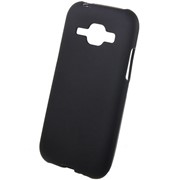 Чехол силиконовый матовый для Samsung Galaxy J1 черный фотография