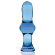 Синяя стеклянная анальная втулка - 13,5 см. фотография