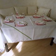 Набор столовый. Скатерть и 6 салфеток (белый) фото