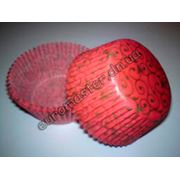 Тарталетки бумажные для кексов Ажур красный ( d-50мм h-30мм) 100 шт ± 5 фото