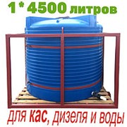 Бак для котлов отопления, питьевой воды и дизеля 4500 литров, синий, КАС фото
