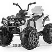Детский квадроцикл Grizzly ATV White 12V с пультом управления 2.4G BDM0906 белый фото