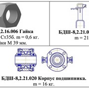 Запасные части: БДШ-8,2.16.006 Гайка, БДШ-8,2.21.010 Стойка, БДШ-8,2.21.020 Корпус подшипника. фото