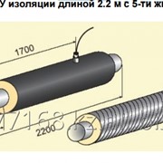 Элемент трубопровода в ППУ изоляции длиной 2.2 м с 5-ти жильным кабелем вывода фото