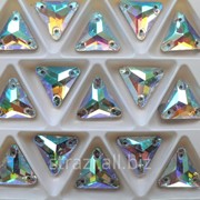 Стрази пришивні скляні кристал АВ, трикутник