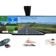 Автомобильное зеркалo Vicam FX35, с встроенным GPS + DVR рекордер HD 720P+радар-детектор+ Bluetooth HandFree+ мультимедиа.
