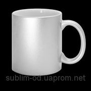 Чашка сублимационная перламутровая Белая фото