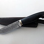 Нож “Охотник“ дамасская сталь с никелем фото