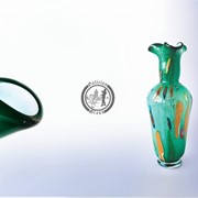Функционально-декоративная ваза из стекла, ручной работы. Артикул 0175 фото
