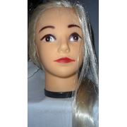 Маникен-голова с икусственными волосами блондинка фотография
