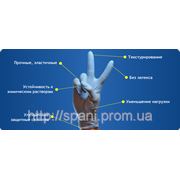 Перчатки нитриловые (XS, S, M, L), голубые, 100 шт. фото
