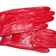 Перчатки женские кожа демисезонные красные L283