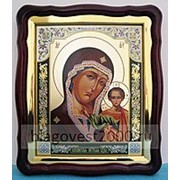 Икона в фигурном киоте, с багетом Храмовая, Казанская Божья матерь 10, 43х50 фотография
