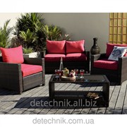 Набор садовой мебели, George Home Jakarta Deluxe Conversation Sofa Set in Red- 4 Piece