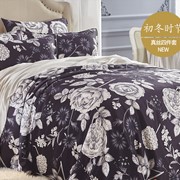 Шёлковый комплект постельного белья “Черно-белые розы”, 19 моми, все размеры фото