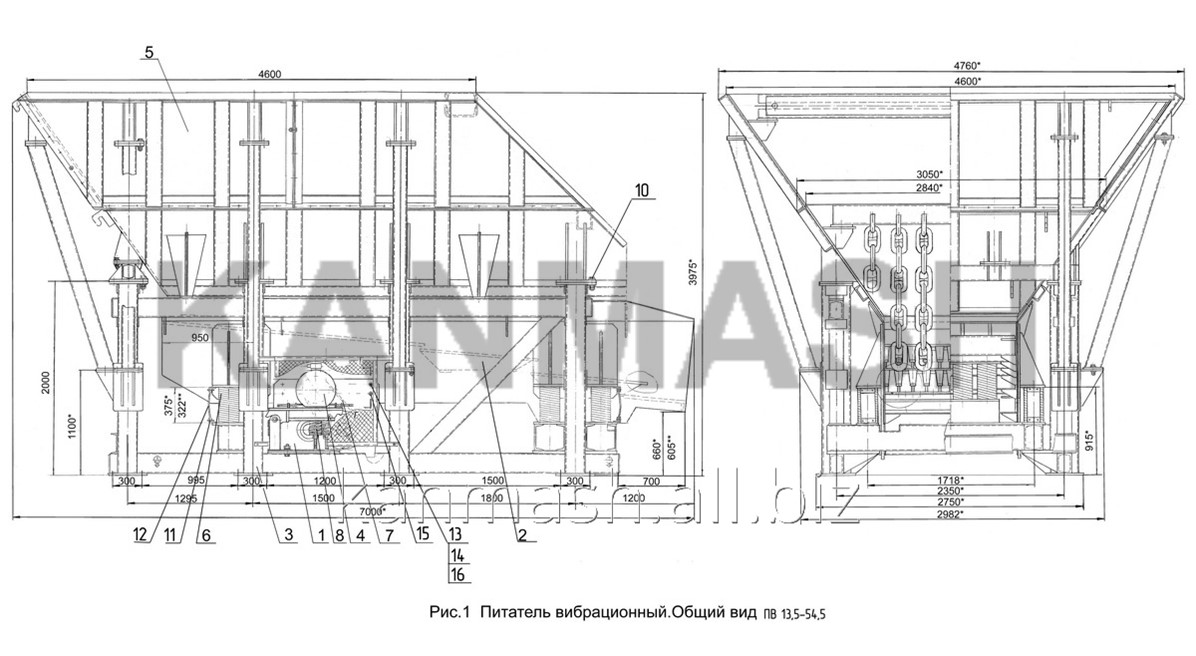Вибрационный грохот YK 2860 - Чертежи, 3D Модели, Проекты, Добывающая, горная пр