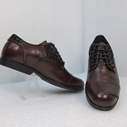 Туфли 2148 Стильные туфли из отличной натуральной кожи красивого красновато коричневого цвета с отделкой из темно коричневой замши. фото