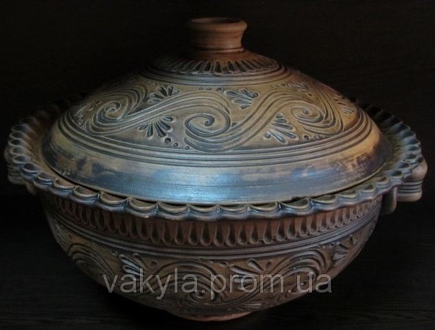 Глиняная макитра с ручками с декором на 2л. в Киеве (Ремонт санузлов ...
