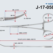 Зажим к/о Москит изогнутый по плоскости 150мм J-17-058 фото
