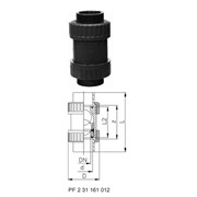 Шаровой обратный клапан тип 360, PVC-UС раструбами для стыковой сварки PE80, метрическими :