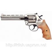 Револьвер под патрон Флобера Alfa 461, никелированный, деревянная рукоятка фото