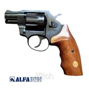Револьвер под патрон Флобера ALFA 420, черный, деревянная рукоятка фото