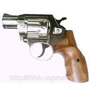 Револьвер под патрон Флобера Alfa 420, хромированный, деревянная рукоятка фото