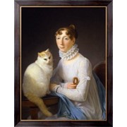Картина Дама с кошкой, Жерар, Маргерит фотография