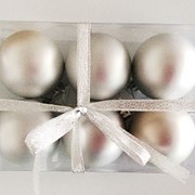 Набор елочных шаров “Серебряный бархат“, 6 шт, 6 см, серебряные матов., (MILAND) фотография