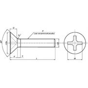 Винты метрические. Винты с потайной головкой DIN965.