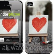 Чехол на iPhone 4 Нарисованное сердце “726c-15“ фотография