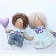 Текстильные куколки “Влюблённая пара“ фото