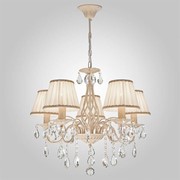 Подвесная люстра Eurosvet 10054/5 белый с золотом/прозрачный хрусталь Strotskis фото