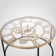 Интерьерный Золотистый Металлический Стол-Часы фото