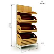 Стеллаж торговый хлебный стеллаж для хлебобулочных изделийСтеллаж с деревянными корзинами Металлический стеллаж для хлеба фото