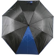 Зонт складной Логан полуавтомат, черный/синий фото