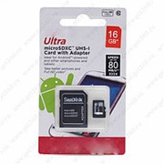 MicroSDHC Disk Ultra 16 гигабайт - фото