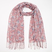Палантин текстильный, цвет розовый, размер 63х180