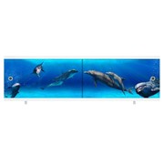 Экран для ванны 'Ультра легкий АРТ' Дельфины МИКС, 148 см