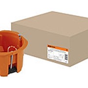 Установочная коробка СП D65х45мм, саморезы, пл. лапки, оранжевая, IP20, TDM фото