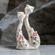 Статуэтка “Коты свадебные“, белая, цветная лепка, 18 см, микс фотография