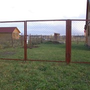 Ворота и калитки садовые с сеткой рабица фото