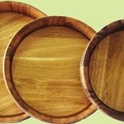 Подносы деревянные D=270 мм, 350 мм., 450 мм. Тарелка дубовая, Кадка для замешивания риса