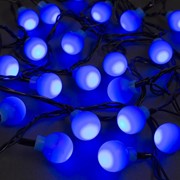 Гирлянда 'Нить' 5 м с насадками 'Шарики синие', IP20, тёмная нить, 30 LED, свечение синее, 8 режимов, 220 В фотография