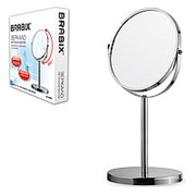 Зеркало косметическое настольное круглое, диаметр 17 см, двустороннее с увеличением, Brabix Зеркало косметическое настольное круглое, диаметр 17 см, фотография