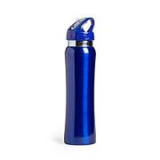 Бутылка для воды SMALY с трубочкой, синий, 800 мл, нержавеющая сталь фотография
