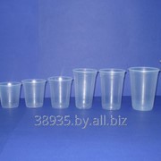 Одноразовый стакан прозрачный, стакан вспененный (ВПС), чашка кофейная коричнево-белая. фотография
