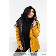 Женская двухсторонняя куртка на кулиске черный/желтый (2 цвета) ЕК/-291206/1 фотография