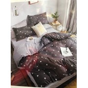 Постельное белье Lorida коричневое с маленькими треугольниками 2 спальное фотография