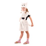 Детский карнавальный костюм Кошка белая фото